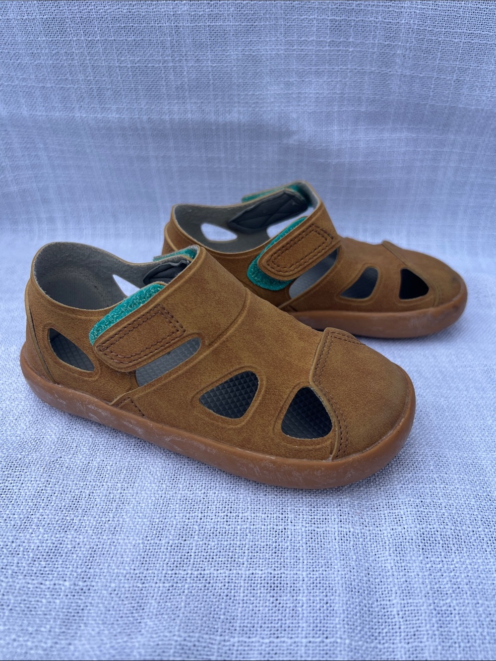 Ten Little Toddler Brown Leather Sandal Sneakers with Velcro Size 7
